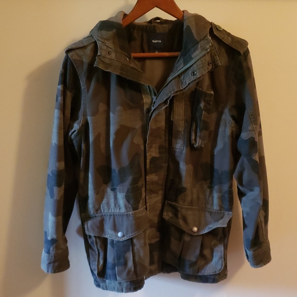 Boys Camo Hooded Jacket